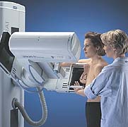 Positioning a person for a mammogram