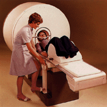 One of the first CT scanners (head only) invented